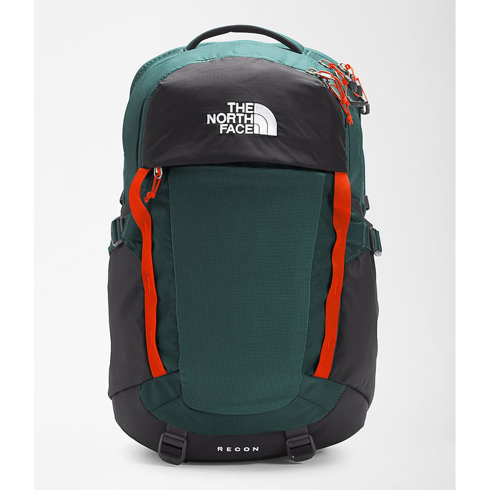 The North Face Backpacks Mens Australia - The North Face Recon Dark Green / Red Orange (BXF-645072)